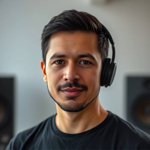 Portrait of Michael Rodriguez, Head Audio Engineer.